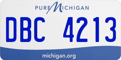 MI license plate DBC4213