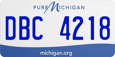 MI license plate DBC4218