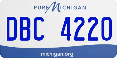 MI license plate DBC4220
