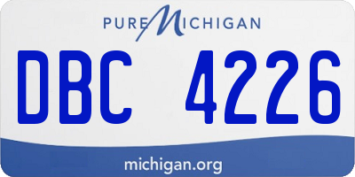 MI license plate DBC4226