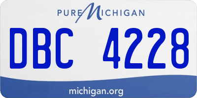 MI license plate DBC4228