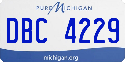 MI license plate DBC4229