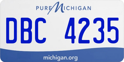MI license plate DBC4235