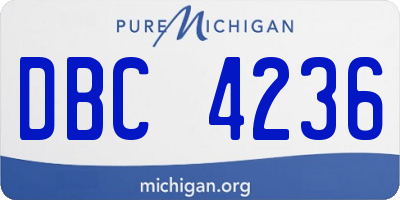 MI license plate DBC4236