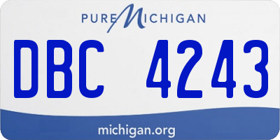 MI license plate DBC4243