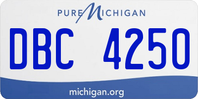 MI license plate DBC4250