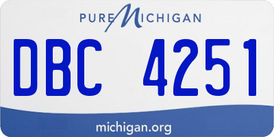 MI license plate DBC4251