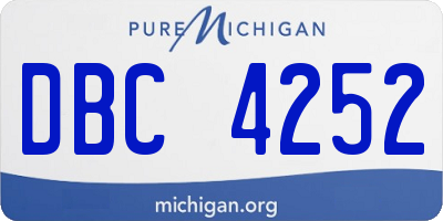 MI license plate DBC4252