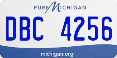 MI license plate DBC4256