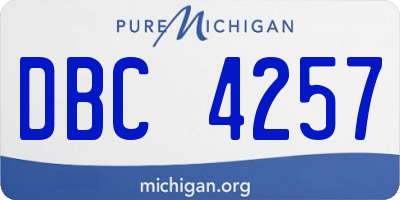 MI license plate DBC4257