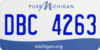 MI license plate DBC4263