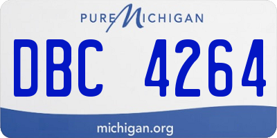 MI license plate DBC4264