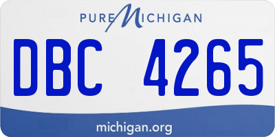 MI license plate DBC4265