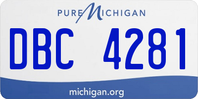 MI license plate DBC4281