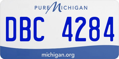 MI license plate DBC4284