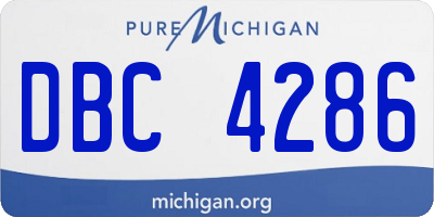 MI license plate DBC4286