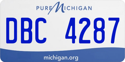 MI license plate DBC4287