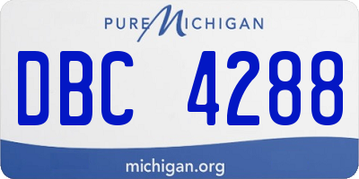 MI license plate DBC4288