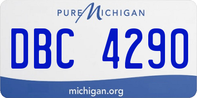 MI license plate DBC4290