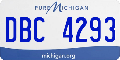 MI license plate DBC4293