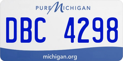 MI license plate DBC4298