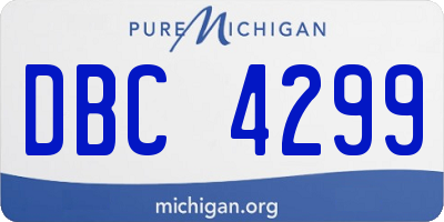 MI license plate DBC4299