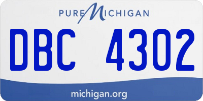 MI license plate DBC4302