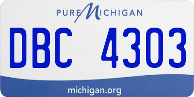 MI license plate DBC4303