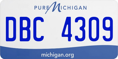 MI license plate DBC4309