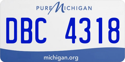 MI license plate DBC4318