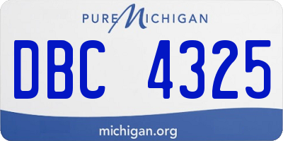 MI license plate DBC4325