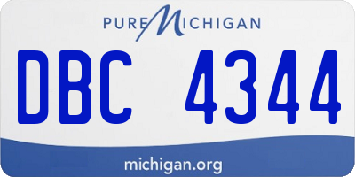 MI license plate DBC4344