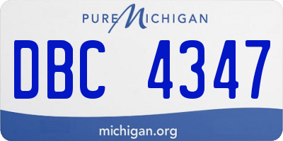 MI license plate DBC4347