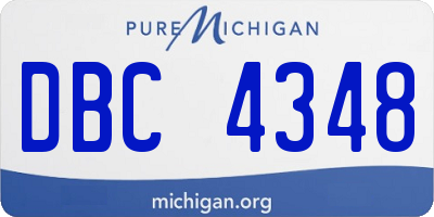 MI license plate DBC4348