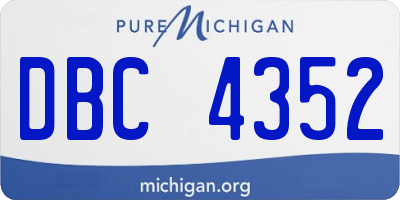 MI license plate DBC4352