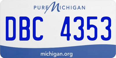 MI license plate DBC4353
