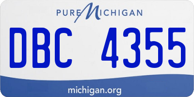 MI license plate DBC4355