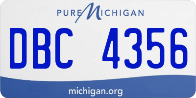 MI license plate DBC4356