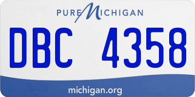 MI license plate DBC4358