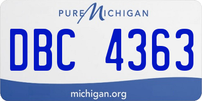 MI license plate DBC4363