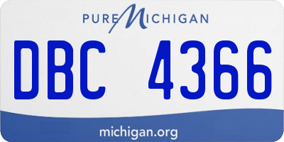 MI license plate DBC4366