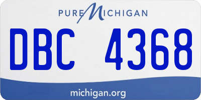 MI license plate DBC4368