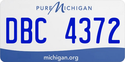 MI license plate DBC4372