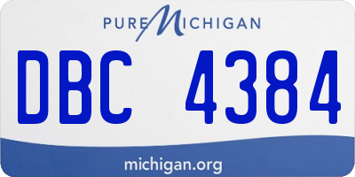 MI license plate DBC4384