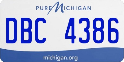 MI license plate DBC4386