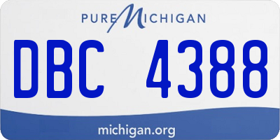 MI license plate DBC4388