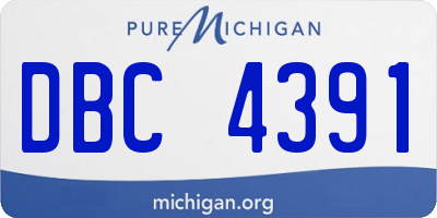 MI license plate DBC4391