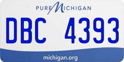MI license plate DBC4393