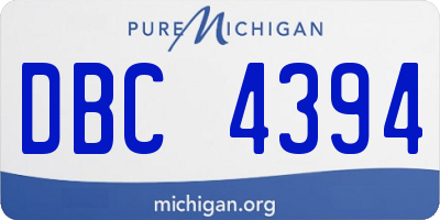 MI license plate DBC4394