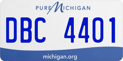 MI license plate DBC4401